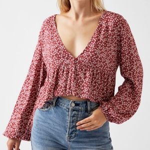 Babydoll Floral Crop Top